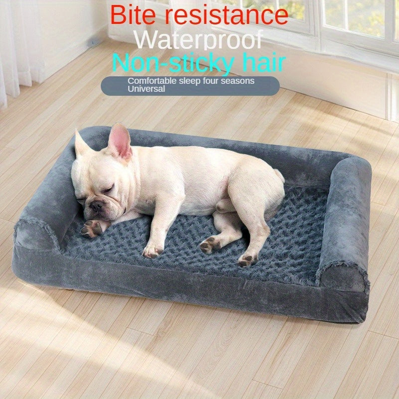 Luxury Dog Bed - Ultra Soft, All-Season, Machine Washable, Non-Slip Bottom, Memory Foam Filling, Black Rectangular Design, Perfect for Small to Large Dogs, Cozy and Durable Pet Bed for Year-Round Comfort, Easyclean Material, Large Dog Bed