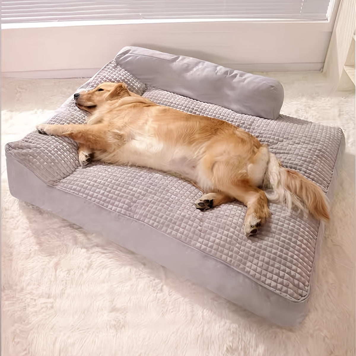 Extra Large Dog Bed for Large Dogs.Pet Sofa Bed for Golden Retrievers, Border Collies, and Cats - Chew-Resistant, Detachable, and Washable. Thickened Warm Winter Cushion for Deep Sleep.All-Season Indoor Use for Extra Large Dogs and Cats.