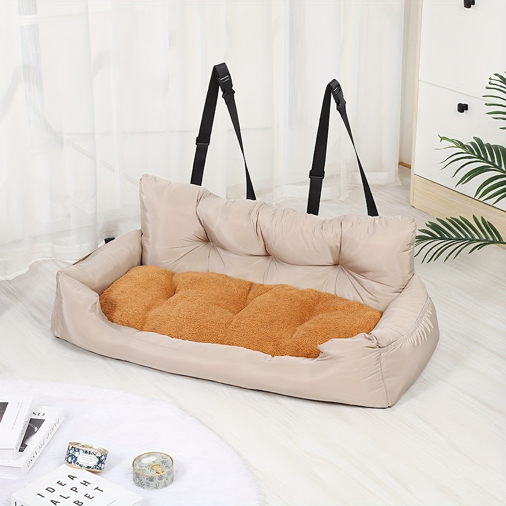 1pc Fashionable Pet Car Bed, Suitable for Cats And Dogs, Super Soft And Comfortable, Suitable for All Seasons. 5 Colors Available. Removable And Machine Washable. Suitable for Small, Medium And Large Cats And Dogs. The Best Gift for Pet Lovers.
