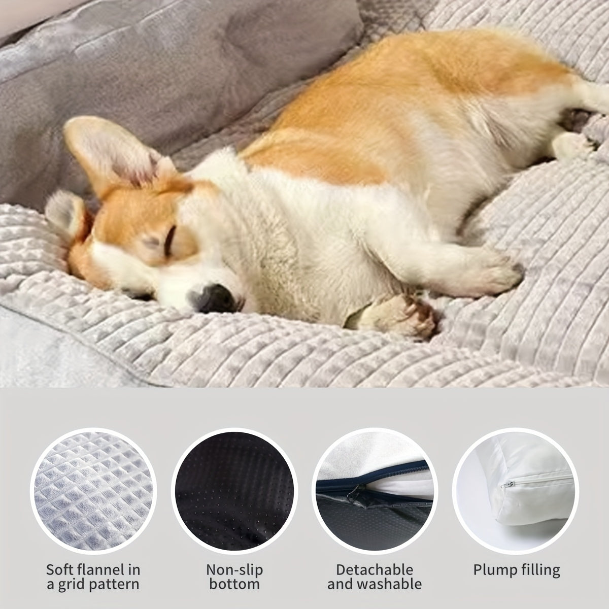 Extra Large Dog Bed for Large Dogs.Pet Sofa Bed for Golden Retrievers, Border Collies, and Cats - Chew-Resistant, Detachable, and Washable. Thickened Warm Winter Cushion for Deep Sleep.All-Season Indoor Use for Extra Large Dogs and Cats.