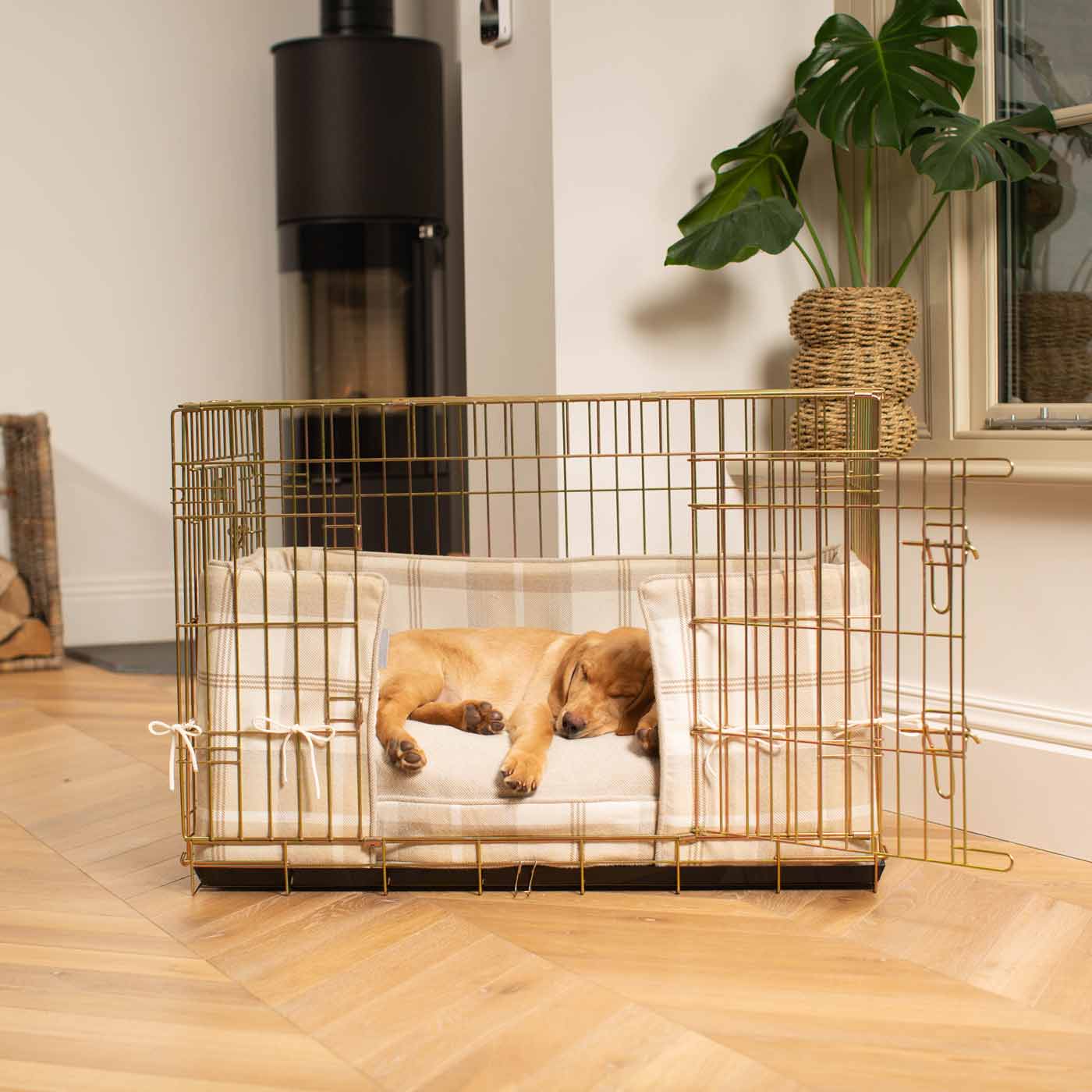 Dog Crate Bumper in Balmoral Natural Tweed by Lords & Labradors