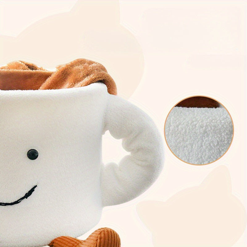 [Cozy Cat Bed] Coffee Cup-Shaped Memory Foam Cat Bed | Cozy Pet Bed with Plush Polyester, 360° Hugging Design, Warm Winter Snuggle Cave for Cats, Cute Cat Cave for Indoor Cats, Whimsical Pet Bed, Memory Foam Comfort