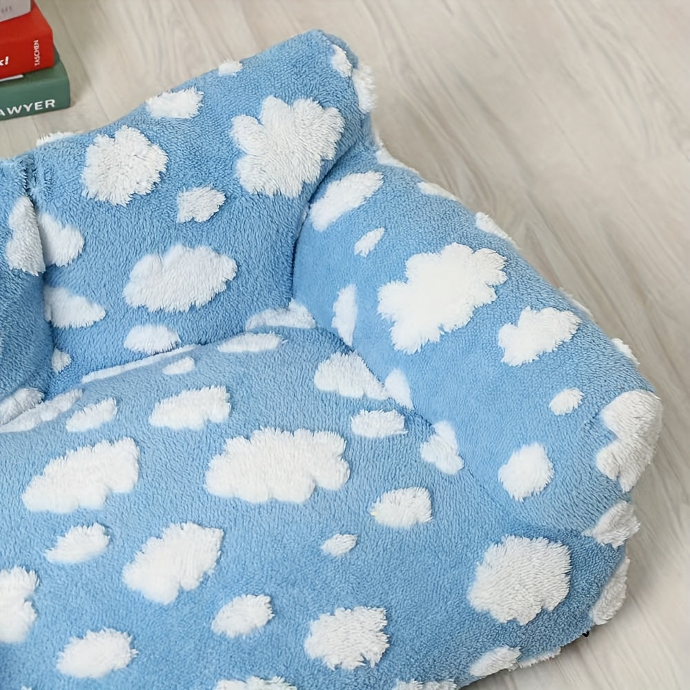 Cozy Cloud Pattern Pet Sofa Bed for Dogs & Cats - Large, All-Season, Soft & Warm, Detachable Cover, Ideal for Indoor/Outdoor Use, Allseason Sofa Bed | Playful Design | Durable Polyester Cover, Pet Beds
