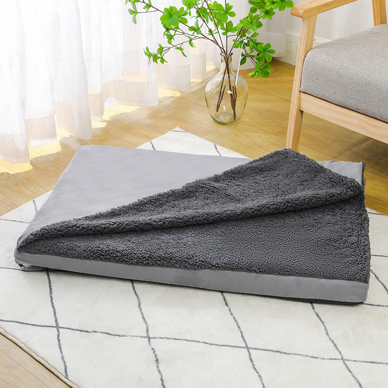 Large Cooling Gel Dog Bed with Removable Washable Cover - Orthopedic Berber & Blanket Top Mattress for Large/Medium Dogs Up to 55 lbs - Gray, Cozy & Durable Design for Year-Round Comfort