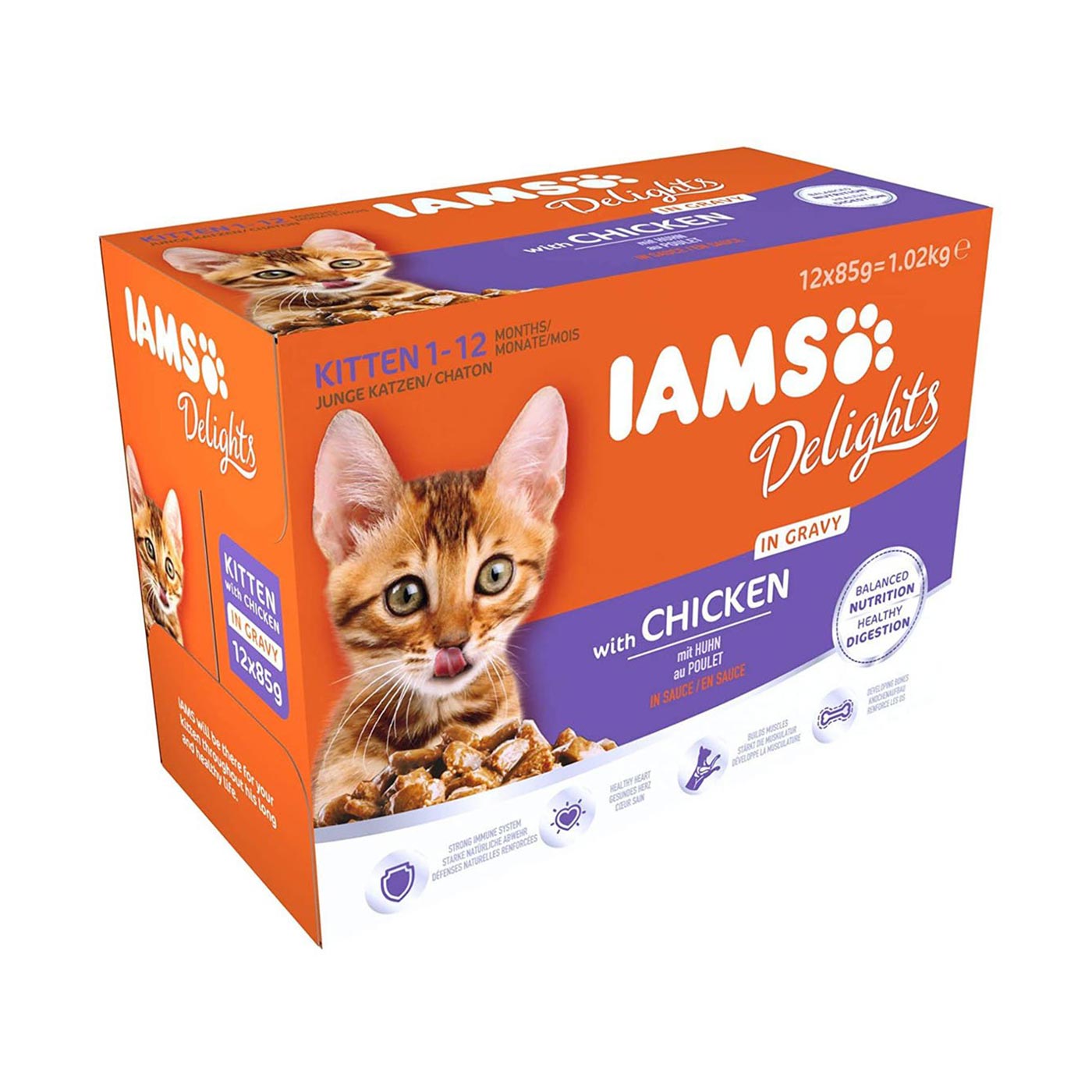Iams Delights Kitten & Junior Cat Chicken In Gravy (12 x 85g)