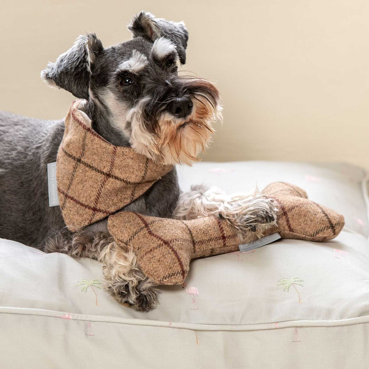 Bone Dog Toy in Balmoral Tweed by Lords and Labradors